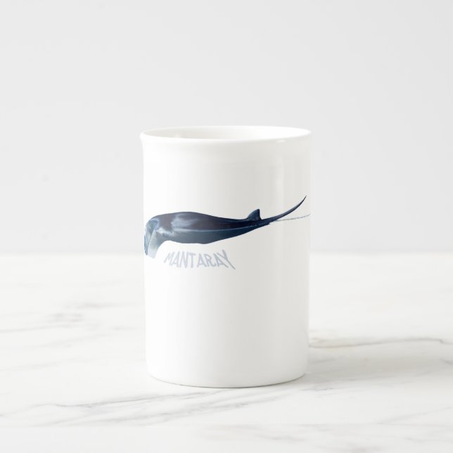 Manta Ray Bone China Mug (Front)