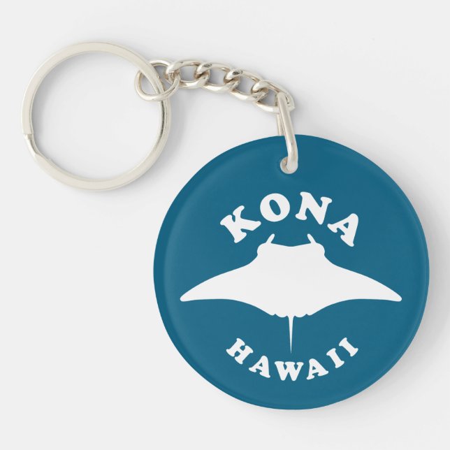 Manta Ray Diving in Kona, Hawaii Key Ring (Front)
