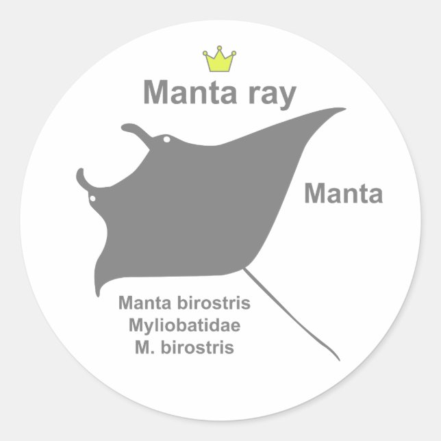 Manta ray g5 classic round sticker (Front)