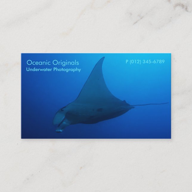 Manta Ray in the Coral Sea Business Card (Front)