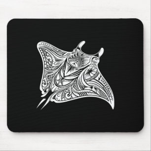 Manta Ray Polynesian Tribal Sea Tattoo Sea Mouse Pad