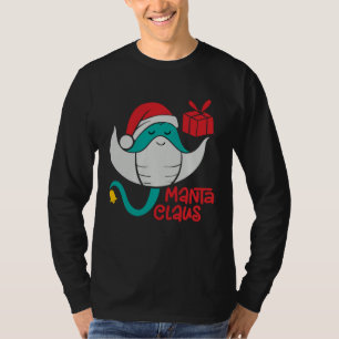 Manta Ray Santa Christmas Beach   Manta Claus T-Shirt