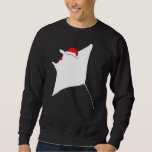 Manta Ray Santa Hat Christmas S Sweatshirt<br><div class="desc">Manta Ray Santa Hat Christmas S</div>