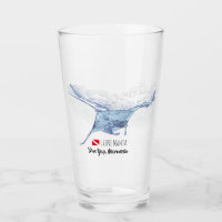 Manta ray silhouette frosted glass coffee mug