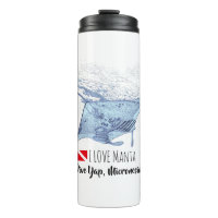 Manta ray silhouette frosted glass coffee mug