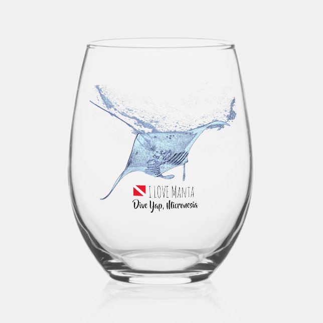 Manta ray silhouette frosted glass coffee mug (Front)