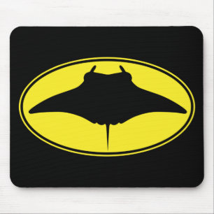 Manta Ray Silhouette Logo Mouse Pad