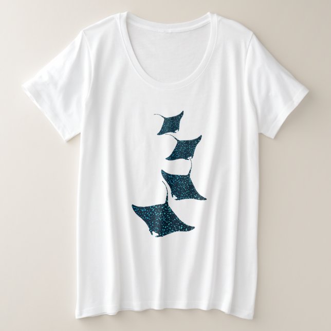 Manta Rays Plus Size T-Shirt (Design Front)
