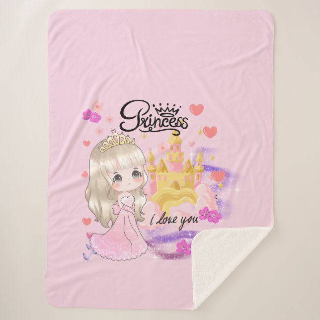 Manta sherpa princess blanket (Front)
