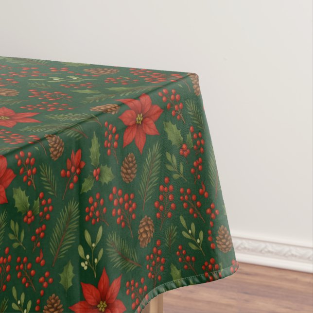 Mantel Navideño Poinsettia Tablecloth (In Situ)