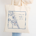 Manteo North Carolina Elegant Navy Wedding Welcome Tote Bag<br><div class="desc">Welcome guests to your Manteo, North Carolina wedding with our custom navy blue Outer Banks map themed tote bags. Featuring Roanoke Island's charm, they set a coastal tone. Ideal for venues like Elizabethan Gardens, Roanoke Island Festival Park, Marshes Light, Tranquil House Inn, Island Farm, or Vista Creek. Capture your coastal...</div>