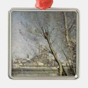 Mantes, View of the Cathedral and Town Metal Tree Decoration