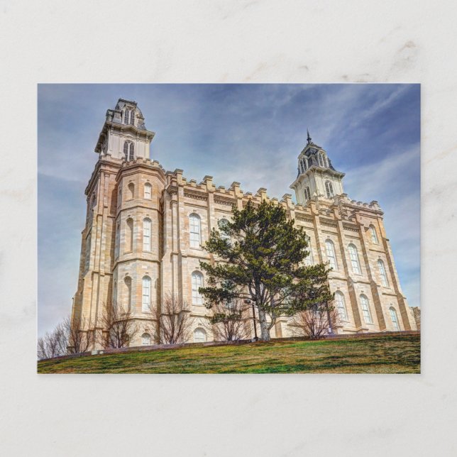 Manti LDS Mormon Temple Postcard (Front)