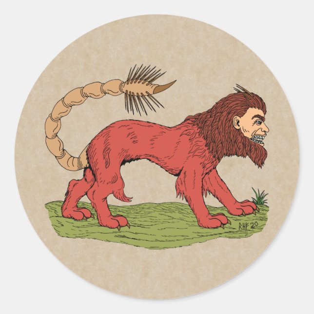 Manticore Classic Round Sticker (Front)
