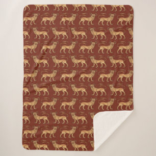 Manticore on Dark Brick Red Sherpa Blanket