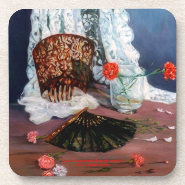 Mantilla española/Spanish mantilla Coaster (Front)