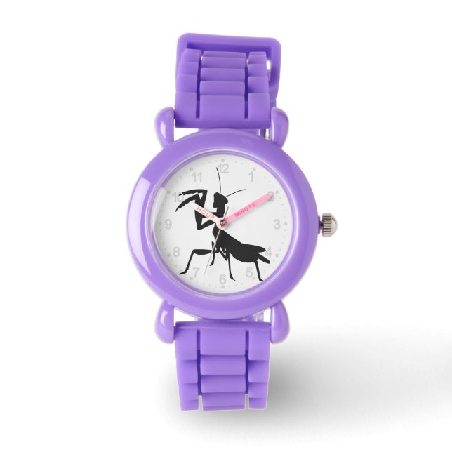Mantis in silhouette - Choose background colour Watch (Front)