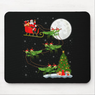 Mantis Insect Santa Sleigh Flying Funny Magical Ch Mouse Pad