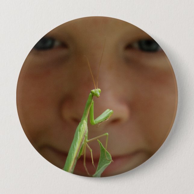 Mantis religiosa 10 cm round badge (Front)