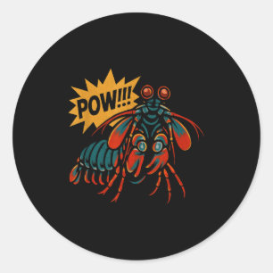 Mantis Shrimp W Punch Funny Ocean Animal  Classic Round Sticker