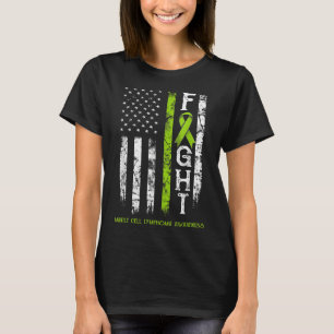 Mantle Cell Lymphoma Warrior Us Flag  T-Shirt