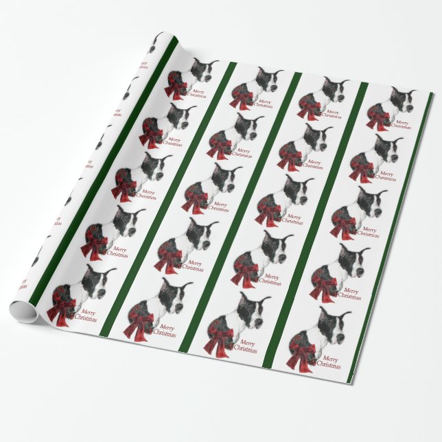 Mantle Great Dane Christmas Wrapping Paper (Unrolled)