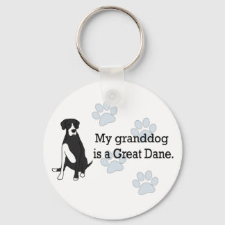 Mantle Great Dane Granddog Key Ring