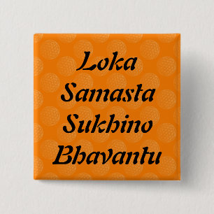 Mantra für den Weltfrieden   flower of life 15 Cm Square Badge
