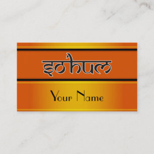 Mantra SO HUM - flat black & white contour Business Card