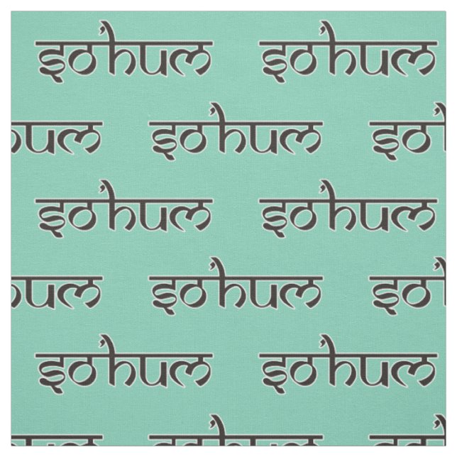 Mantra SO HUM - flat black & white contour Fabric (Swatch)