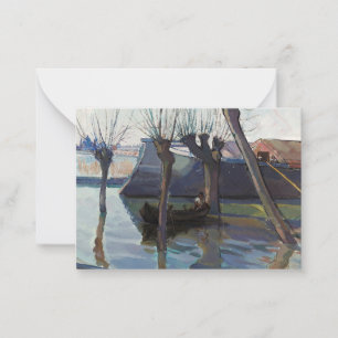 Mantua-Landscape with Boats by Mario Lomini Card