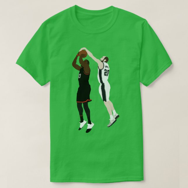 Manu Ginobili Block On James Harden T-Shirt (Design Front)