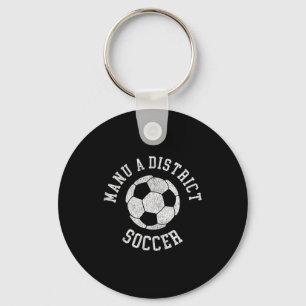 Manua District Soccer Retro Distressed 90s Vintage Key Ring