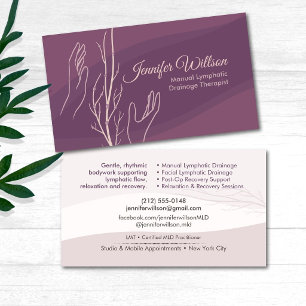 Manual Lymphatic Drainage Therapist Hands Pathway Business Card