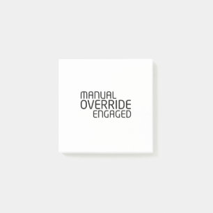 Manual Override Engaged Critical Override Quick Post-it Notes