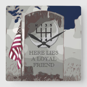 MANUAL Tombstone Square Wall Clock