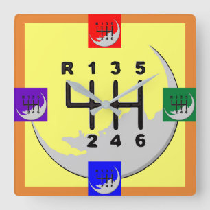 MANUAL Transmission - COLORS Square Wall Clock