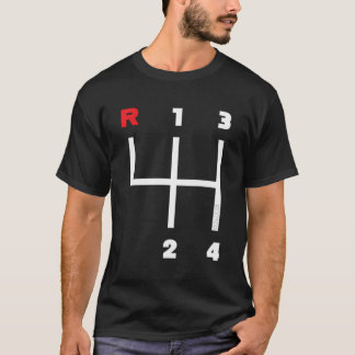 Manual Transmission Gear Shifter Pattern 4 Speed T-Shirt