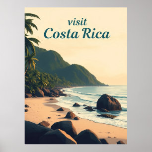 Manuel Antonio, Costa Rica – Vintage Illustration Poster