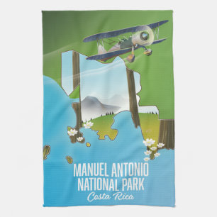 Manuel Antonio National Park, Costa Rica map. Tea Towel