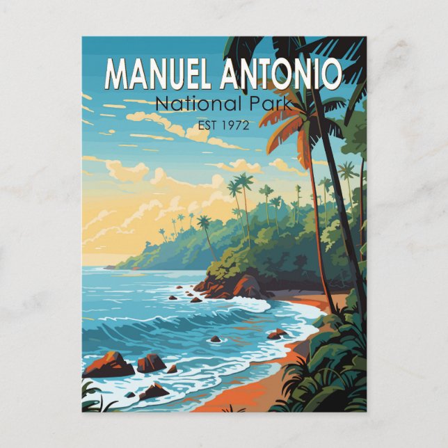 Manuel Antonio National Park Travel Art Vintage Postcard (Front)