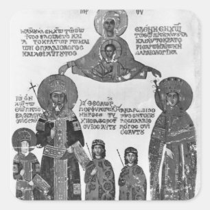 Manuel Palaeologus protected by Virgin Mary Square Sticker