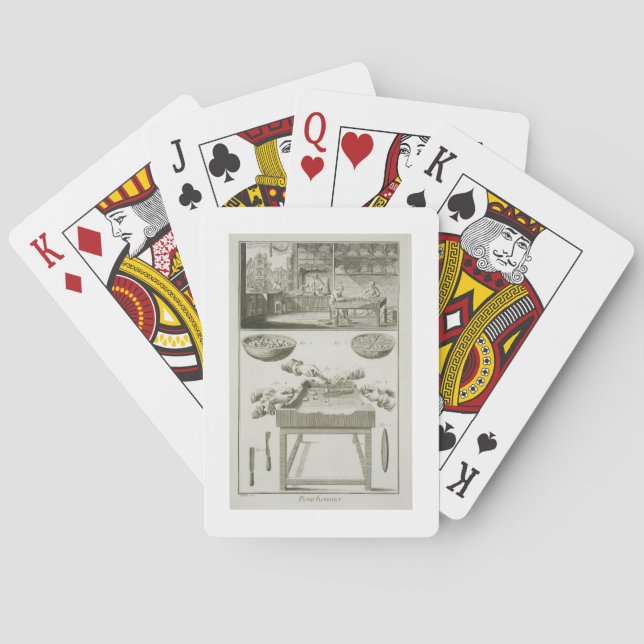 Manufacture of bottle corks, from the 'Encyclopedi Playing Cards (Back)