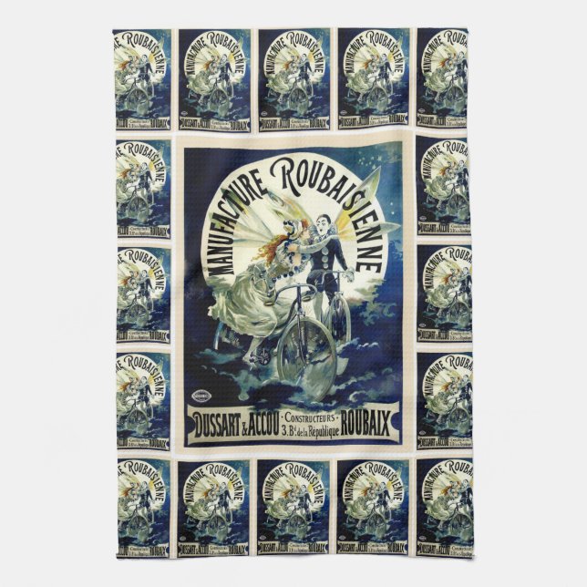Manufacture Roubaisienne Bicycles Tea Towel (Vertical)