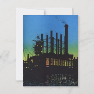 Manufacturing Factory at Sunset, Vintage Business