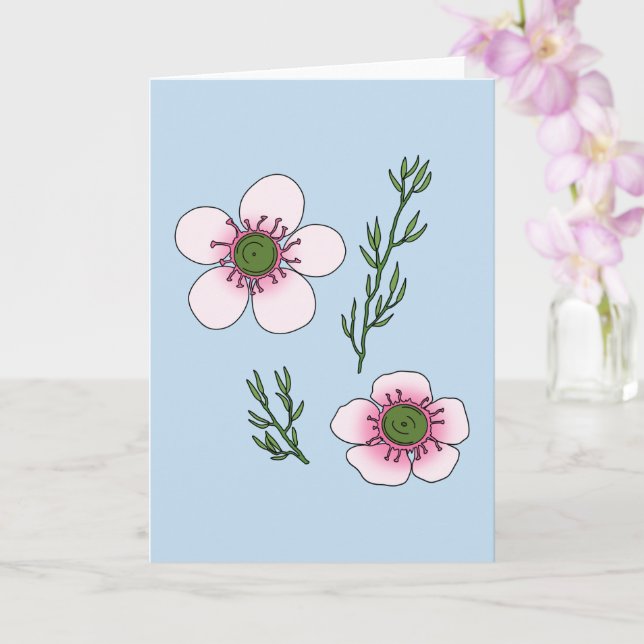 Manuka Flowers Card (Orchid)