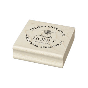 Manuka Honey Label with Honeybee Rubber Stamp