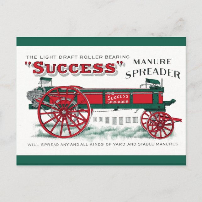Manure Spreader Machine Postcard (Front)