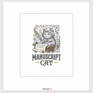 Manuscript Cat Cat Mediaeval Manuscript Vintage Ve