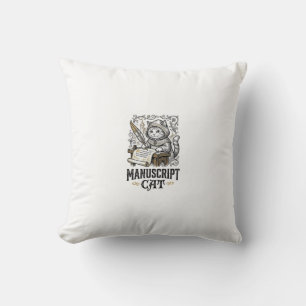 Manuscript Cat Cat Mediaeval Manuscript Vintage Ve Cushion